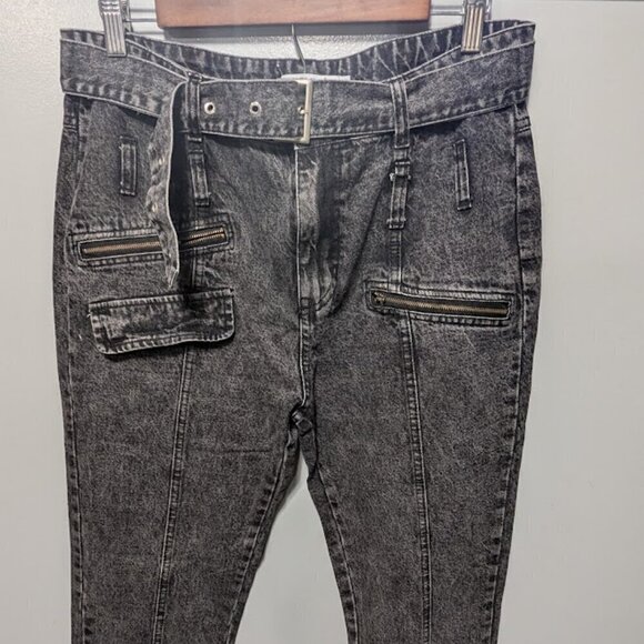 VNTG Misslook Denim Black Distressed Straight Jeans Size XL - Picture 4 of 5